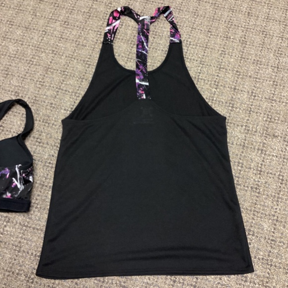 Moon Shine Muddy Girl Camo Black Pink Purple Sports Bra Shorts Tank Top * S/M - Picture 14 of 16
